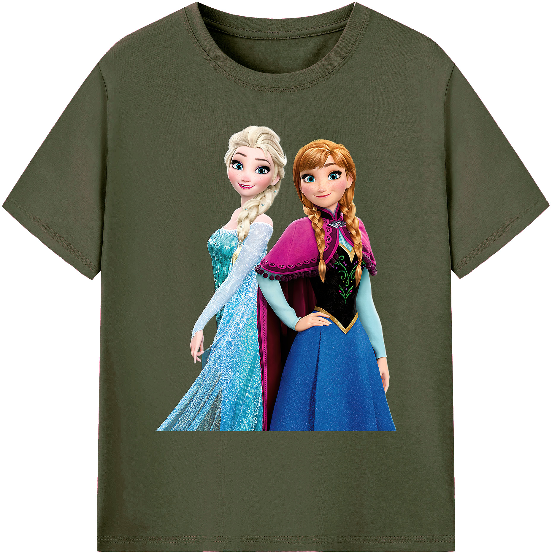 （画像用） アナと雪の女王 アンナ エルサ Frozen Anna Elsa 綿100％ メンズ半袖Tシャツ｜肌触りやわらか＆通気性